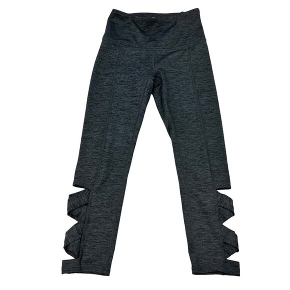 GAIAM Womens Cropped Athletic Leggings Cutout Gray Space Dye Size XS - Picture 1 of 8